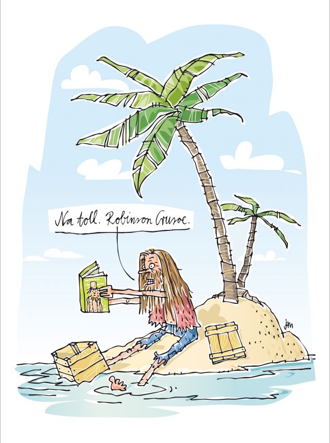 claas_janssen_tommy_mayer_cartoon_insel_robinson_crusoe_buch_insel_einsam_ueberraschung.jpg