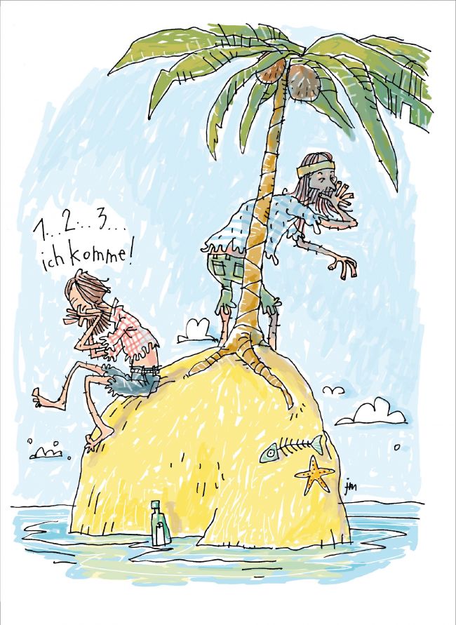 claas_janssen_tommy_mayer_cartoon_insel_palmen_verstecken_einsam_maenner_baum.jpg